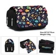 thumbnail image 3 of Estuche de lona con astronauta, bolsa de lápices con doble cremallera, bolsa de almacenamiento de suministros escolares, gran capacidad, estuche para bolígrafos para estudiantes, papelería para niños, 3 of 4
