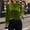 Armée Verte, variante sur yardsong Blouse à Col Montant à Volants en Velours pour Femme - Haut Élégant à Manches Longues Bouffantes pour l'Automne et l'Hiver, Bleu, G