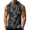 thumbnail image 2 of Men’s Athletic Sleeveless Hoodie with Drawstring Hood and Front Pocket Casual Loose Fit Camouflage Patterned Vest Top, 2 of 7