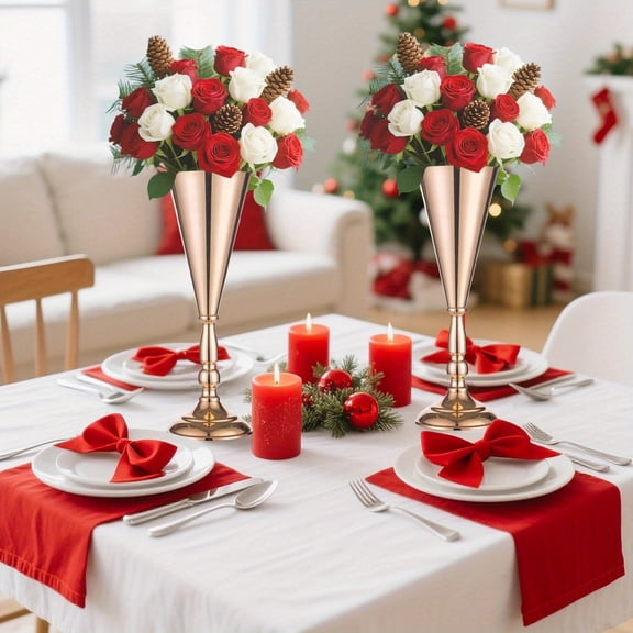 NOBRAND Flower Wedding Golden Vase Centerpieces