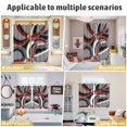 thumbnail image 6 of Grey Geometric Kitchen Curtains Short 54 Inch Length, Modern Abstract Black White Red Striped Grommet Top Bedroom Living Room Curtains, Light Filtering Cafe Curtain Drapes 2 Panels Set 84''x54'', 6 of 9