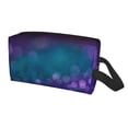 thumbnail image 2 of Goofa Purple and Green Glitter Printed Toiletry Bag with Handle,Large Capacity Travel Makeup Cosmetic Bag for Women, Carry on Airport Airline Compliant Bag, 2 of 9