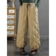 thumbnail image 3 of Pantalones de algodón de invierno con cordones artísticos, cintura elástica, línea de rombos, pantalones de algodón para mujer, pantalones cálidos a prueba de viento, 3 of 5