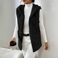 thumbnail image 6 of Kinrui Womens Sherpa Vest Textured Open Front Knit Flannel Vest Jackets Lightweight Outerwear with Pocket Black XXXL, 6 of 9