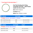 thumbnail image 2 of Fuel Tank Sending Unit O-Ring - Compatible with 2001 - 2004 Pontiac Aztek 3.4L V6 LA1 VIN E 2002 2003, 2 of 2