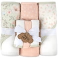 thumbnail image 1 of Set de toallas de baño con capucha para bebé, 6 piezas con diseño floral, 1 of 5