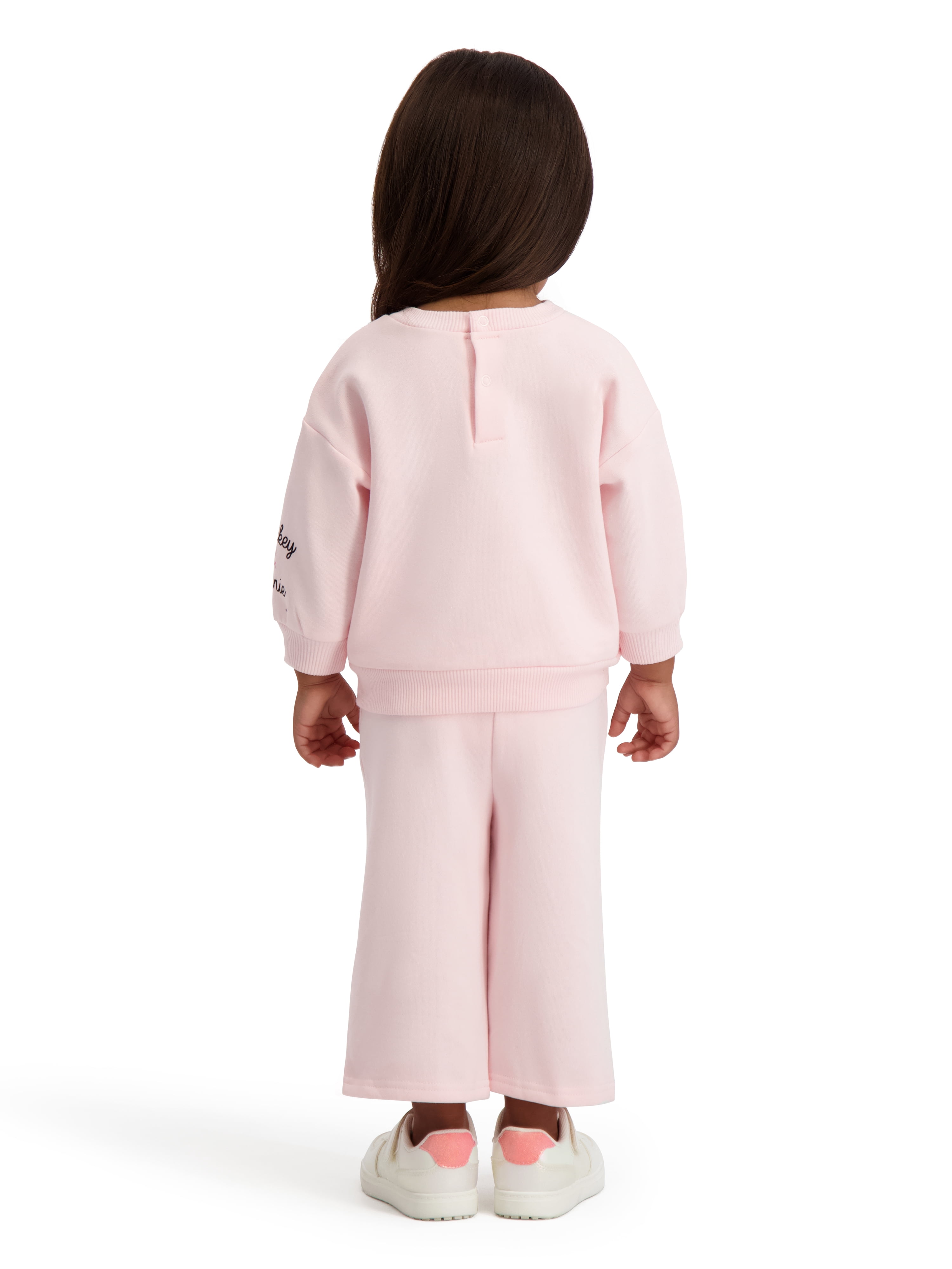 Minnie & Mickey Baby Girl 2 Piece Embroidered Sweat Set, Sizes 0-24 Months