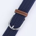 thumbnail image 4 of Janrevotw 1 Piece Stretch Woven Belt Casual Pin Buckle Women'S Canvas Trouser Belt Men'S Elastic Belt 105cm (Navy Blue), 4 of 4