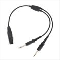 thumbnail image 1 of Cable Negro para Auriculares de Aviación XLR A GA con Conector Doble de 5 Pines., 1 of 5