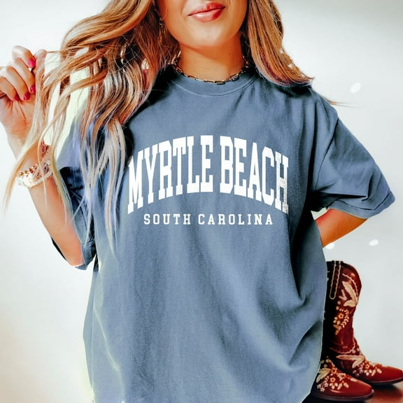 ANUNSHIRT Myrtle Beach Shirt, South Carolina Vintage Varsity Trendy Travel Destination Gift, Unisex Garment-Dyed T-Shirt Unisex S-5XL Hot Trending Shirt, Vintage Birthday Gift