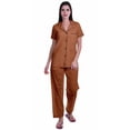 thumbnail image 1 of Moomaya Pyjama pour Femmes Ensemble de Pj Chemise de Pyjama en Coton Imprimé à Boutons Tenue de Nuit, 1 of 6