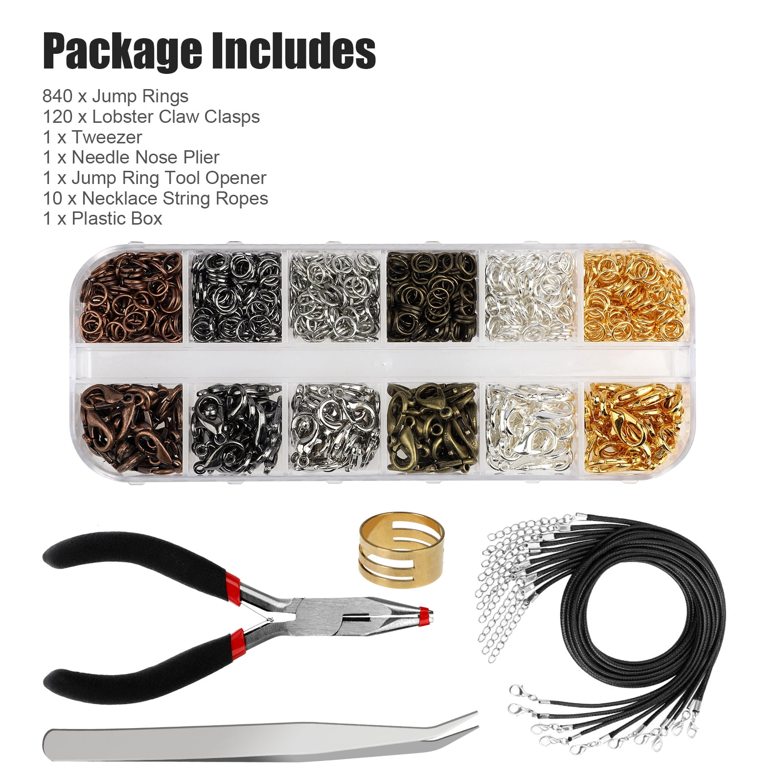 974pcs Jewelry Making Supplies, EEEkit Jewelry Repair Kit, Open Jump Rings  and Lobster Clasps Jewelry Findings Kit with Jewelry Tools Pliers, Jewelry  Wire, Beading Supplies, Wire Wrapping Tool Kits 