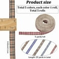 thumbnail image 2 of 5 Rolls 22.9Ms Tartan Plaid Ribbon 11mm Wide Checkered Woven Edge Webbing Trim Christmas Gingham Ribbons Bows Wreaths Making Crafts for Gift Wrapping Bouquet Wreath Hair Party Decor colorful DIY, 2 of 9