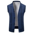 thumbnail image 2 of Men's Sweater Vest Sleeveless V Neck Botton Down Cable Knitted Cardigan Tank with Pockets Dark Blue L, 2 of 5