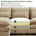 thumbnail image 6 of Villeston Modern U-Shape Sectional Sofa , 4 Seat Lounge Sleeper with Double Chaise for Living Room,Khaki, 6 of 7