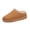 Brown, variant on Women's Platform Slippers Faux Suede Chunky Sole Faux Shearling Lined Slip On House Shoes with Non Slip Grip for Winter Home Black
