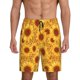 thumbnail image 1 of Balery Vintage Leopard Print Sunflower Pantalones cortos de pijama de punto de algodón para hombre con cinturilla y bolsillos-XX-Large, 1 of 6