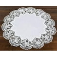 thumbnail image 5 of Antique Royal Rose European White Jacquard Lace Doily, Placemat, Table Top Centerpiece (15 Inch Round), 5 of 5