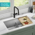 thumbnail image 3 of KRAUS Kore 33" Undermount Workstation 16 Gauge Double Bowl Stainless Steel Kitchen Sink with Accessories, 3 of 8
