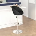 thumbnail image 3 of Flash Furniture Luis Contemporary Charcoal Fabric Adjustable Height Barstool with Barrel Back and Chrome Base, 3 of 13