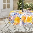 thumbnail image 5 of Round Outdoor Tablecloth with Umbrella Hole and Zipper, Patio Table Cloth with Umbrella Hole Round, Fabric Waterproof Lemon and Leaf Tablecloth for Spring/Summer/Party/Picnic, 60" x 60", 5 of 6