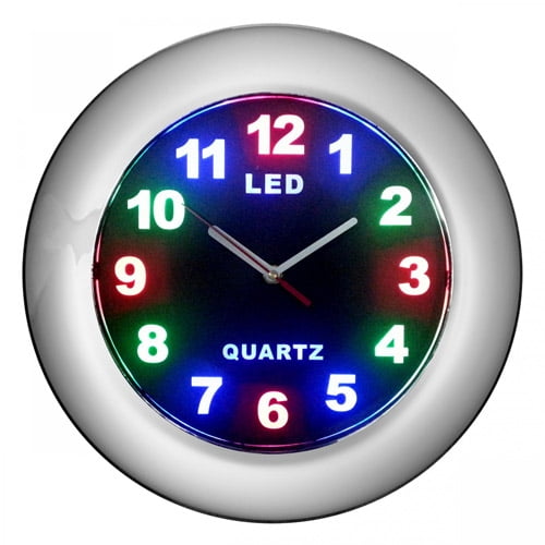 12" LED Clock with Chrome Frame SET ONCE