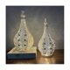 thumbnail image 2 of Lámpara de mesa de metal de estilo marroquí, lámpara inalámbrica a batería con bombilla de luces de hadas para Navidad, color blanco, blanco, 2 of 5