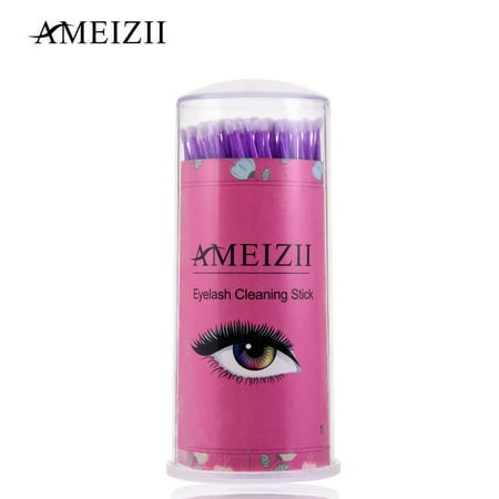 Polyester Gel Paste AMEIZII 100Pcs Eyelash Grafting Mascara Gel Paste Cleaning Stick Cleaning Cotton Swab Cotton Bud Disposable Plastic Tube Cotton Makeup Remover Ear Cleaner Swabs ()