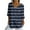 Navy B, variant on Womens Summer Tops Fashion Women's Casual Print Loose Blouse 3/4 Sleeve V-Neck Blouses Shirts Blue B L