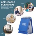 thumbnail image 3 of Shisuyan Mini Calendrier de Bureau Bleu Lot de 1 Base Triangulaire 3.9 Po Design à Spirale, 3 of 8