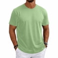 thumbnail image 3 of OIOLOYJM T-Shirts for Men Casual Short-Sleeve Crew Neck Shirts Basic Breathable Gym Pullover Mint Green L, 3 of 5