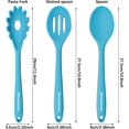 thumbnail image 4 of MISSUNNY Silicone Cooking Spoons, Heat Resistant Large Silicone Pasta Slotted Spoon Solid Basting Spoon Set for Nonstick Cookware, BPA Free Black Kitchen Silicone Spoons Set for Mixing, Serving, Drain, 4 of 4