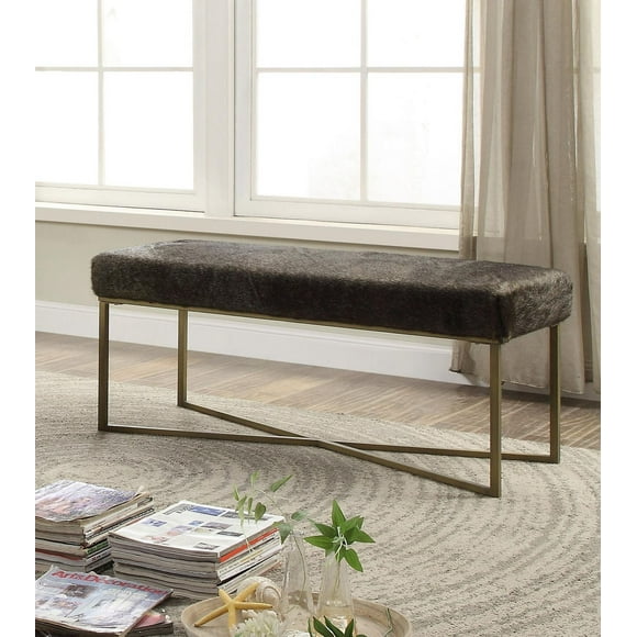 K ELITE Filia Fur Bench Dark Grey