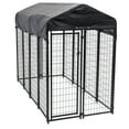 thumbnail image 2 of Lucky Dog Uptown Welded Wire Outdoor Dog Kennel with Cover, 4'L x 8'W x 6'H, 5 Pack, 2 of 6