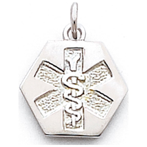 Designer Sterling Silver Rhodium-Plated Non-Enameled Medical Jewelry Pendant Made In United States -Jewelry By Sweet Pea Creations