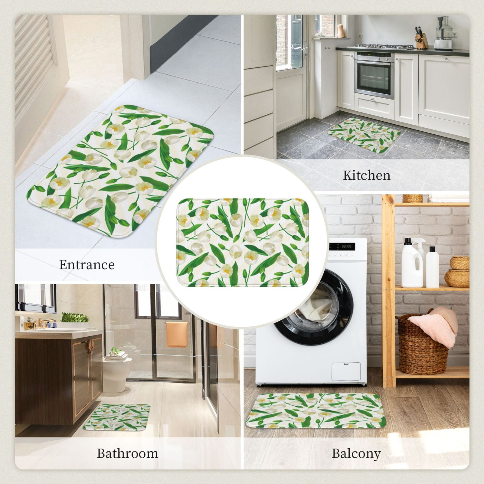 Vsdgher Tulips Flowers Hem Mat 40x60 - Multipurpose Doormat for Indoor & Outdoor Use - Welcome Your Guests with our Entrance Mat