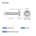 thumbnail image 2 of Uxcell M4 x 18mm 304 Stainless Steel Flanged Button Head Socket Cap Screws 50 Pack, 2 of 5