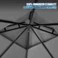 thumbnail image 6 of Sunmthink Outdoor Gazebo for Patio 10'x10', Metal Frame Canopy with Double Roofs, Heavy Duty Party Tent and Shelter with Mosquito Netting and Privacy Screen for Backyard,Garden,Deck (Gray), 6 of 9