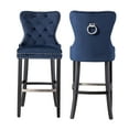 thumbnail image 4 of Westin Outdoor 29" Tufted Velvet Counter Stool (Set of 2), Black/Velvet Navy Blue, 4 of 6