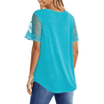 thumbnail image 5 of UVN Womens Summer Tops V Neck Lace Short Sleeve Shirts Casual Curved Hem Loose Fit Blouses, 5 of 9