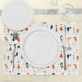 thumbnail image 3 of Ambesonne Cat Place Mats Set of 4, Colorful Design Kitten Pattern, Standard Size, Multicolor White, 3 of 6