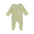 thumbnail image 1 of Faithtur Solid Color Romper, Long Sleeve Round Neck Zip-up Footed Jumpsuit, 1 of 8