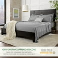 thumbnail image 2 of PURE BAMBOO Sheets Queen Size Bed Sheet 4 Piece Set, Genuine 100% Organic Bamboo Viscose, Luxuriously Soft & Cooling, Double Stitching, 16" Deep Pockets (Queen, Stone Grey), 2 of 9