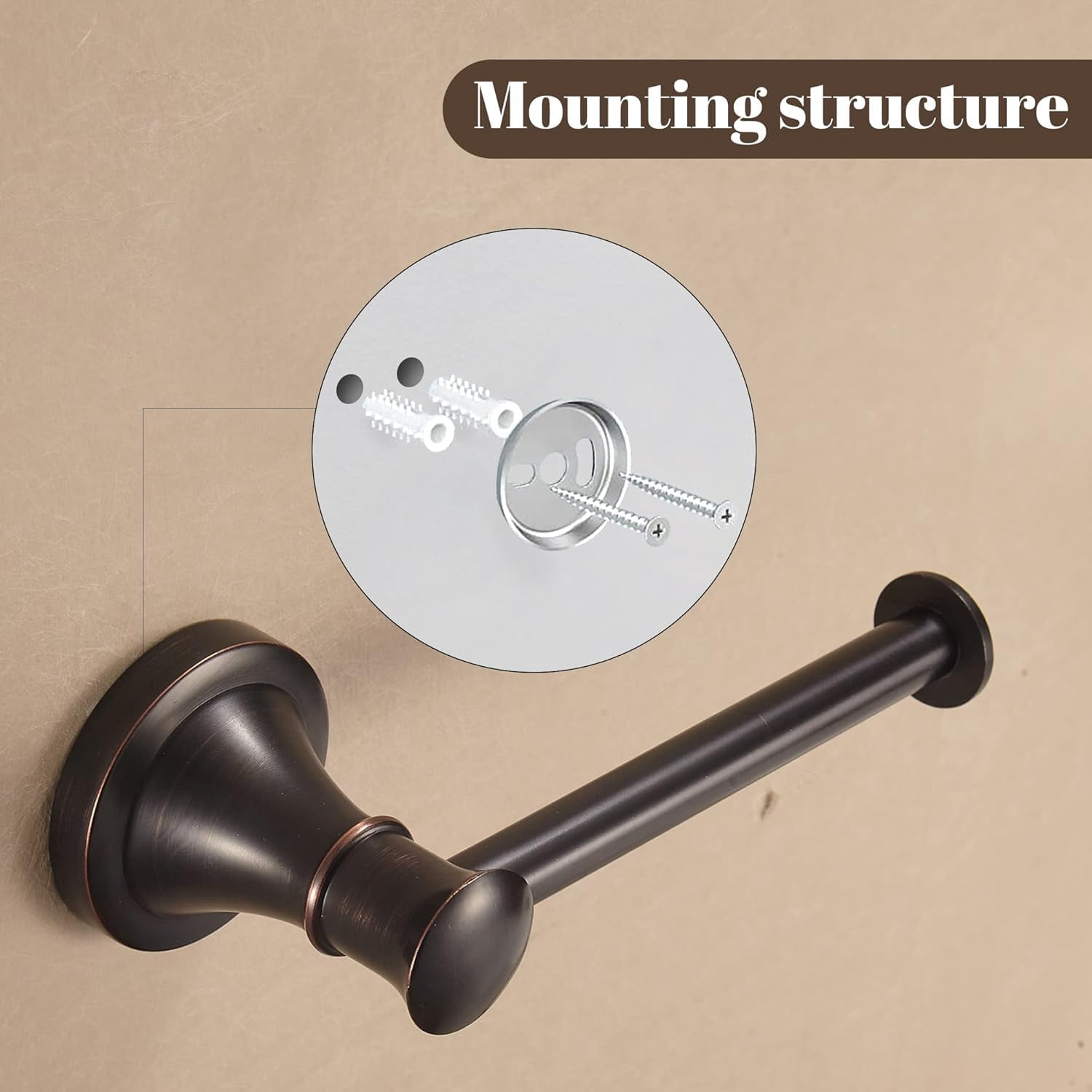 Toilet Paper Holder Bronze Half Round Wall Mount Bathroom Accessory