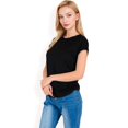 thumbnail image 6 of Women's Short Sleeve Crew Neck Relaxed Fit Casual Tee- Black,Small, 6 of 7