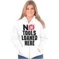 thumbnail image 3 of No Tools Loaned Here Mechanic Humor Unisex Fleece Graphic Zip Up Hoodie Brisco Brands 4X, 3 of 5