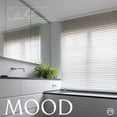 thumbnail image 3 of MOOD Architectural 2.5" Faux Wood Window Blinds | driftwood embossed 2.5 inch White wooden blinds | 57.5 inch wide blinds for windows | Custom Made Cordless Blackout | White | 57.5" Wide x 72" Tall, 3 of 6