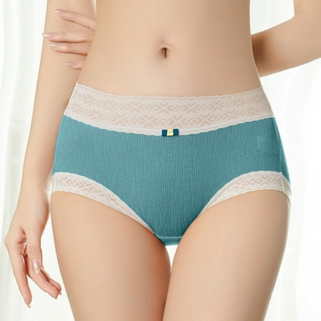 

Women Plus Size Clearance Cafuvv Mid-waist Cotton Girl Underwear Cotton Comfortable Soft Briefs Contrast Color