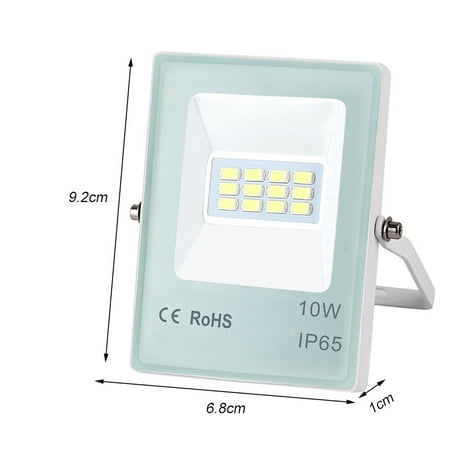 

CJC Aluminum Glass LED Flood Lights 10W Outdoor Bright Floodlight IP65 Waterproof Lamps 6000K Cool White Security Light