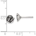 thumbnail image 4 of Sterling Silver Oxidized Flower Post Earrings (7 X 7) Made In Thailand qe14702, 4 of 5